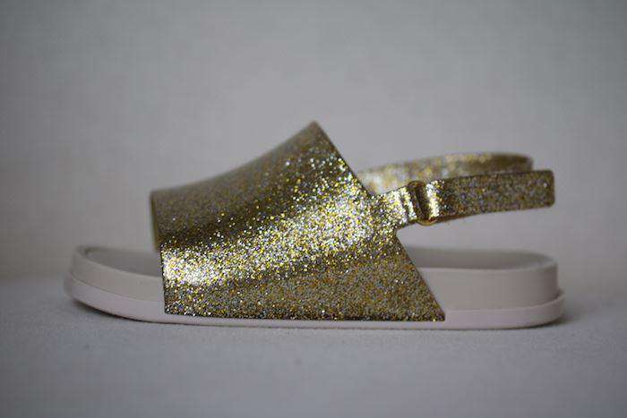 MINI MELISSA GOLD GLITTER JELLY SANDALS EU 25-26 UK 8