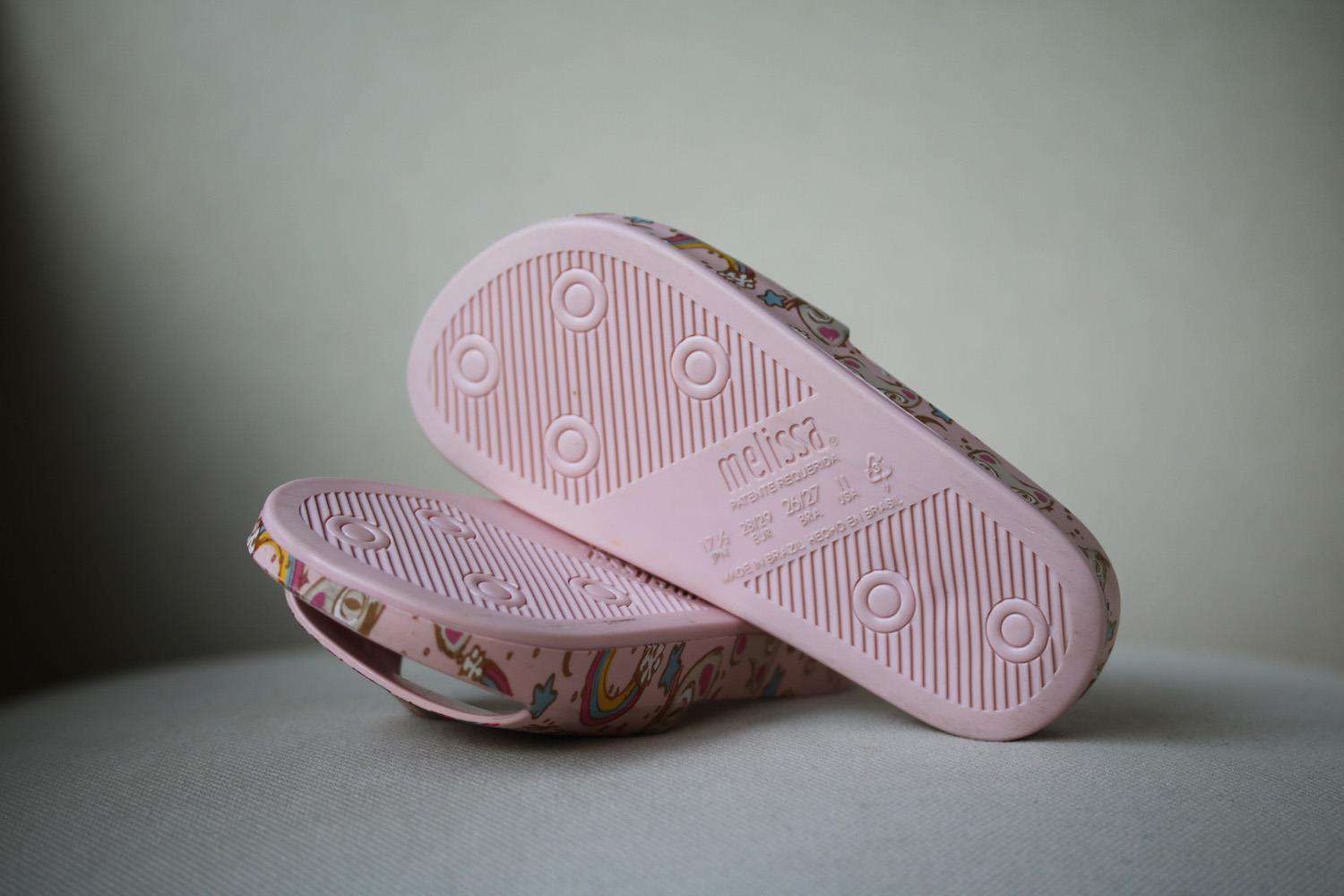 MINI MELISSA KIDS GIRLS MEL CAT PRINT SLIDES EU 28/29 UK 10 - Image 5