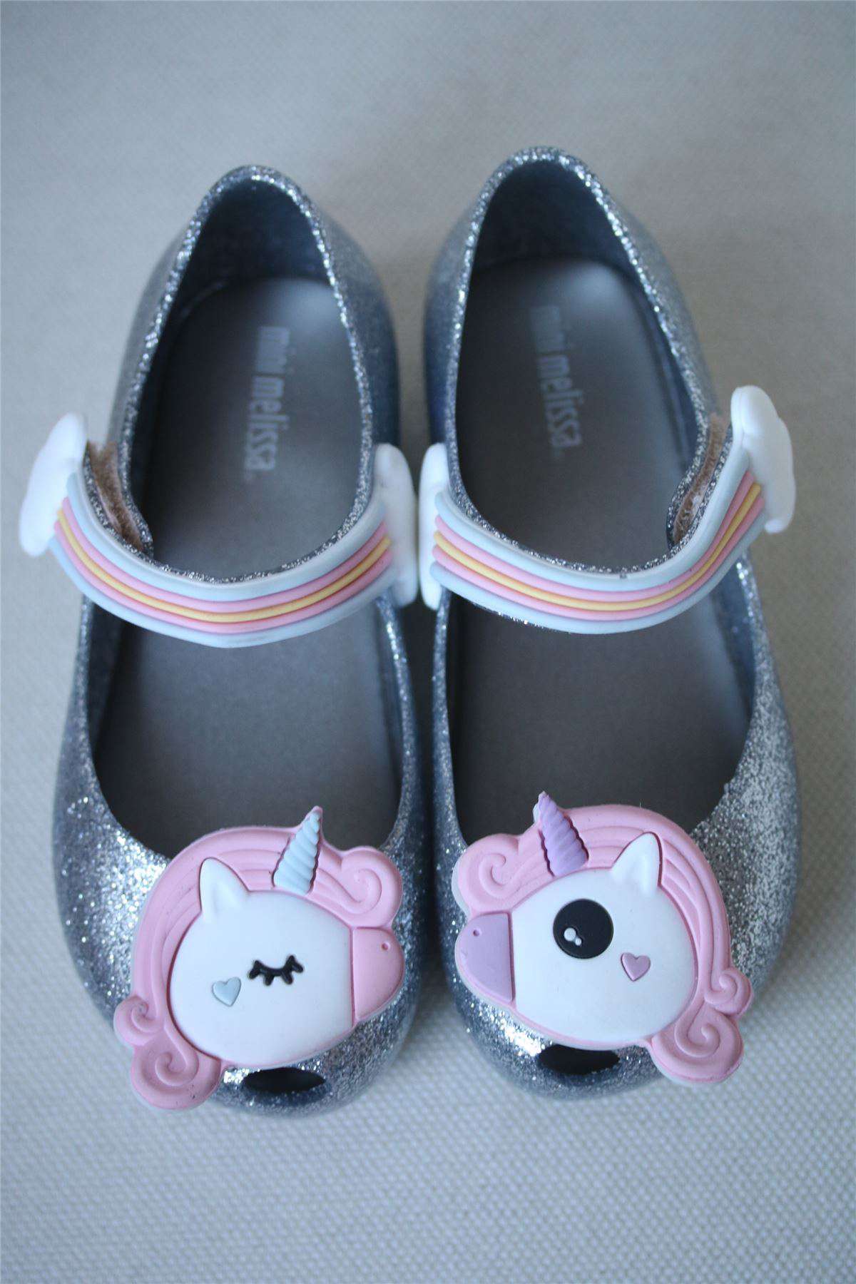 MINI MELISSA SILVER ULTRAGIRL JELLY SHOES EU 25/26 UK 8 - Image 3