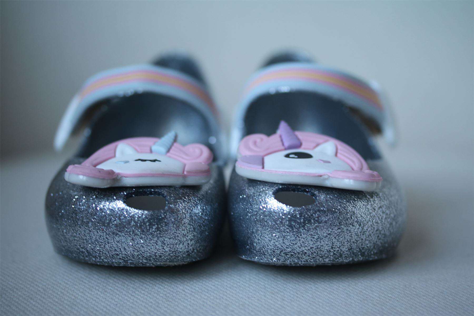 MINI MELISSA SILVER ULTRAGIRL JELLY SHOES EU 25/26 UK 8 - Image 4