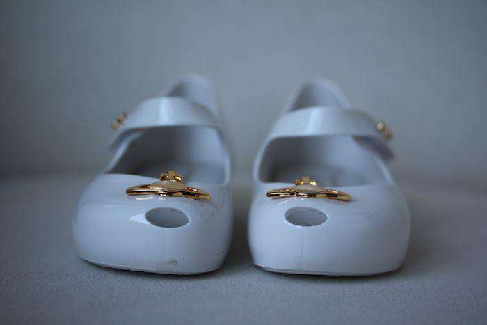 MINI MELISSA VIVIENNE WESTWOOD IVORY ORB JELLY SHOES EU 25-26 UK 8 - Image 2
