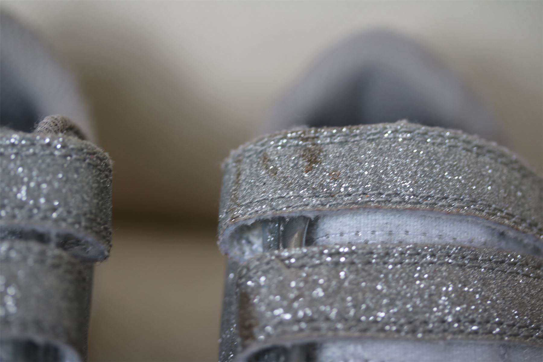 MINI MISS KG GIRLS SUPERNOVA SILVER GLITTER TRAINERS EU 28 UK 10 - Image 3