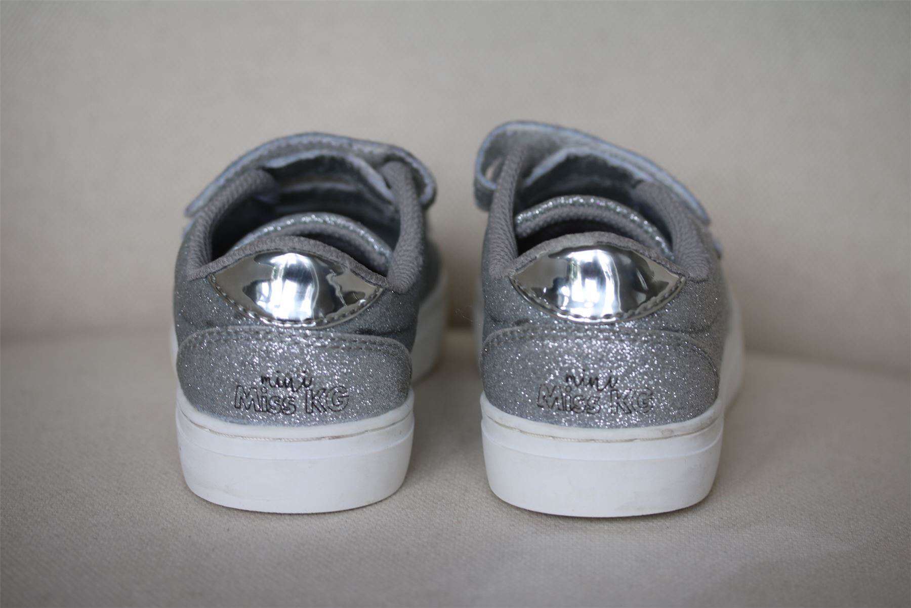 MINI MISS KG GIRLS SUPERNOVA SILVER GLITTER TRAINERS EU 28 UK 10 - Image 4