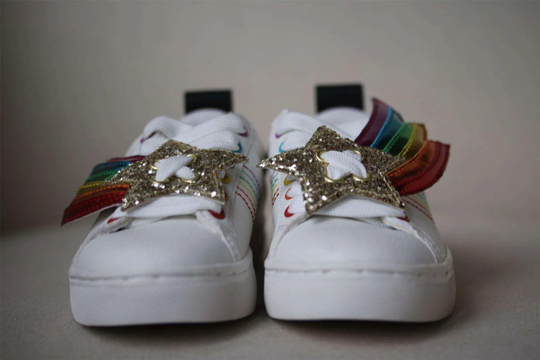 MINI MISS KG GIRLS SUPERSTAR RAINBOW TRAINERS EU 27 UK 9 - Image 2