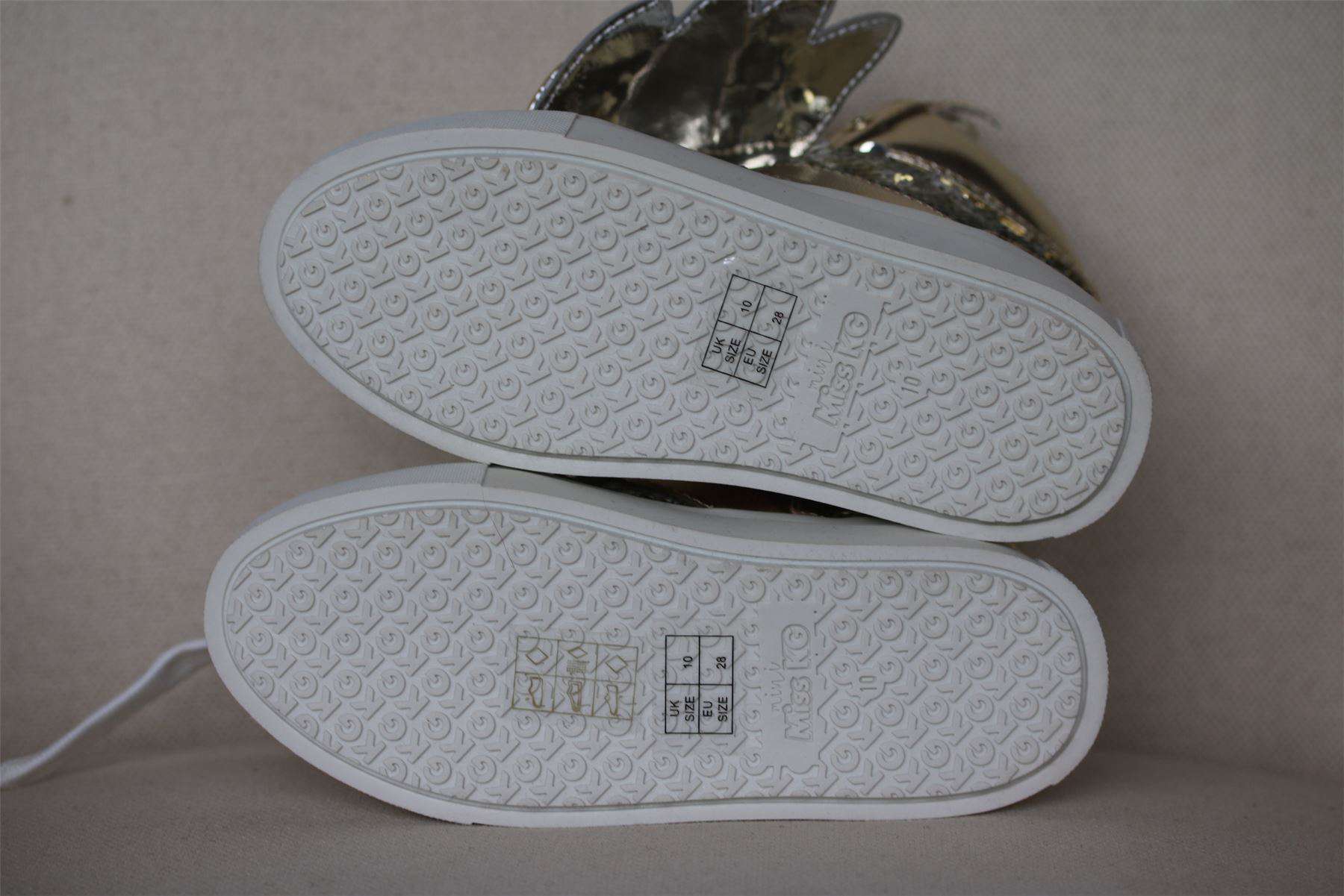 MINI MISS KG GIRLS TWIT TWOO GOLD SEQUIN HIGH-TOP TRAINERS EU 28 UK 10 - Image 4