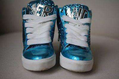 MINI MISS KG SPLASH GIRLS TURQUOISE HIGH TOP MERMAID TRAINERS EU 24 UK 7 - Image 2