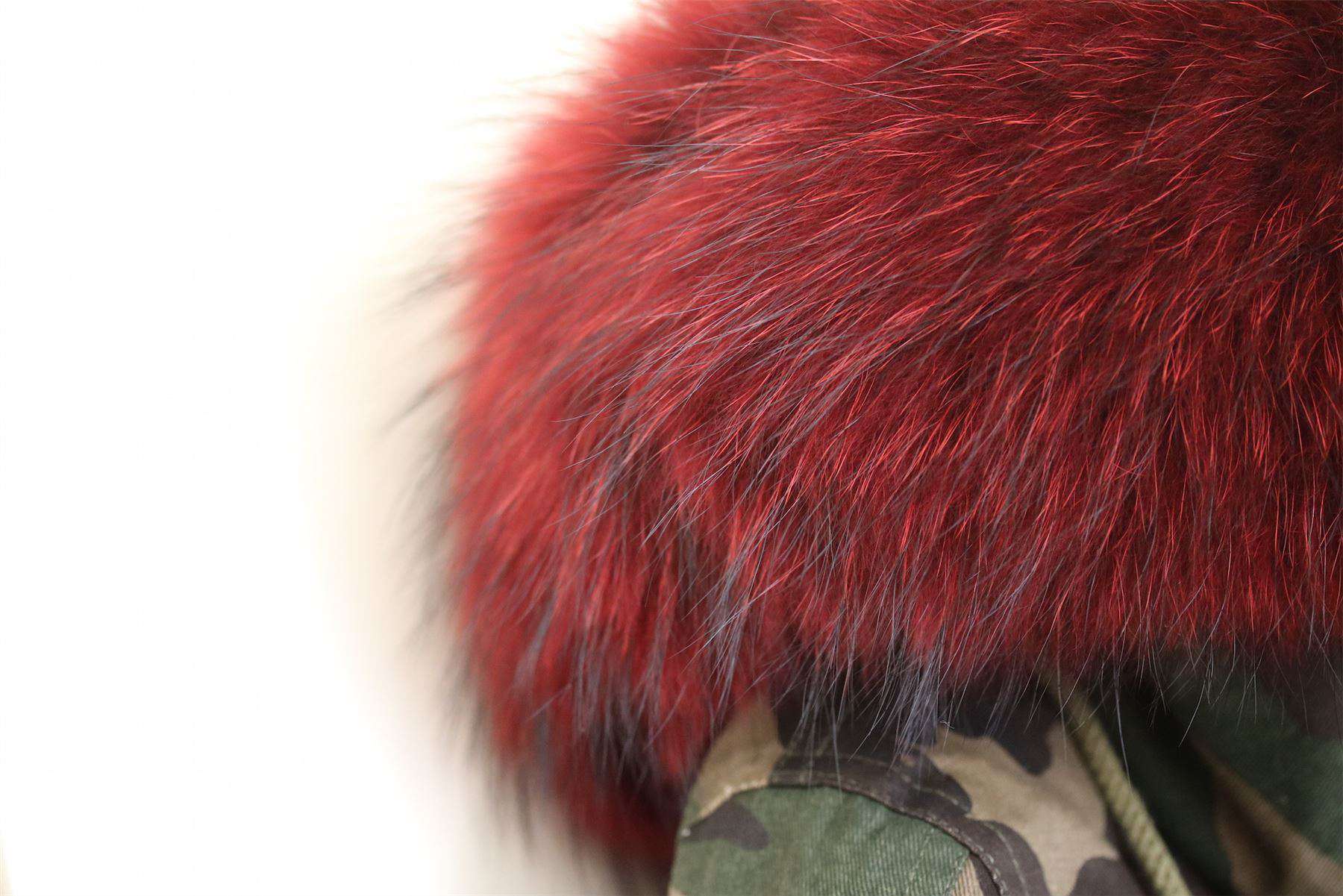 MINI POPSKI GIRLS CAMO PARKA JACKET WITH NATURAL RACCOON FUR COLLAR & LINING 4-5 YEARS - Image 4