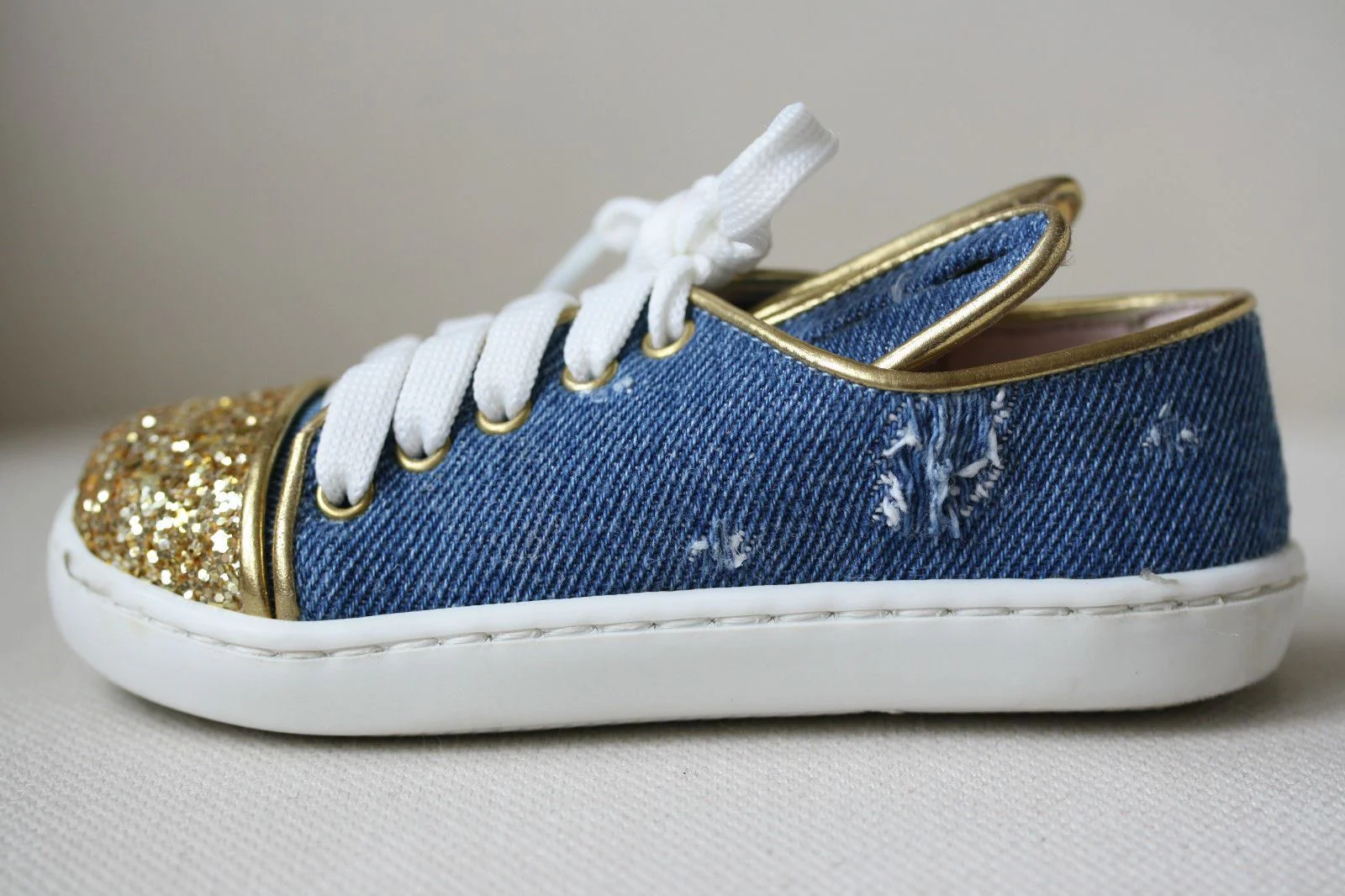 MINNA PARIKKA BABY DENIM BUNNY SNEAKERS SHOES EU 21 UK 4/5 - Image 3