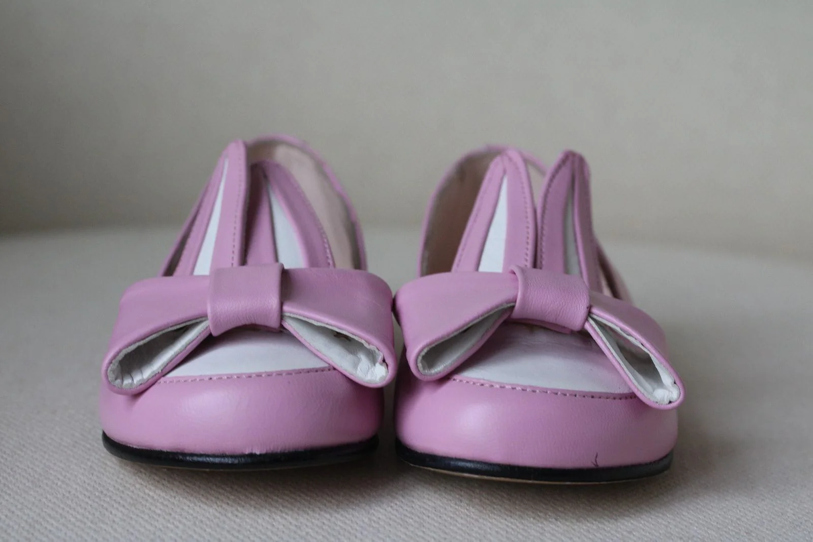 MINNA PARIKKA MINI BABY GIRLS PINK AND WHITE LEATHER BUNNY EARS SHOES EU 24 UK 6 - Image 2