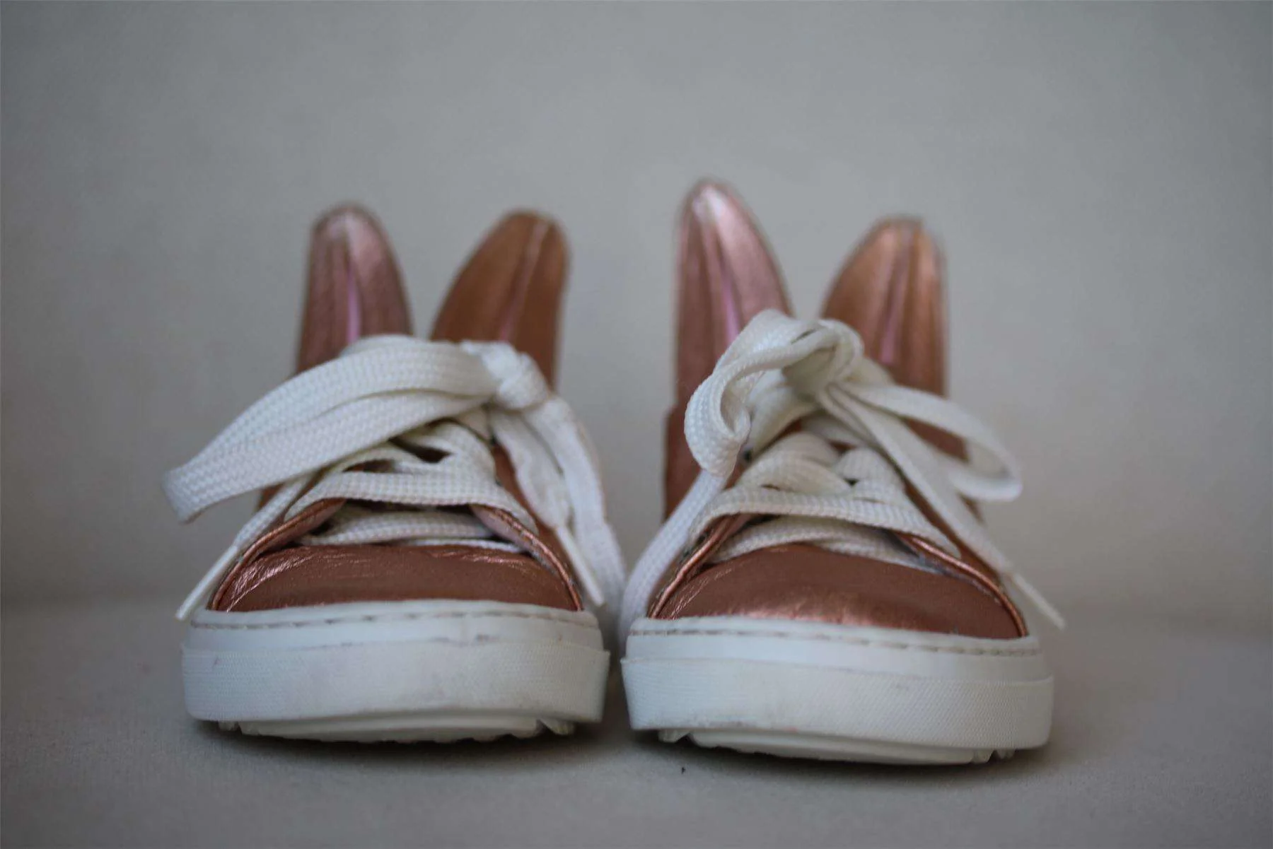 MINNA PARIKKA MINI GIRLS ROSE GOLD BUNNY TRAINERS EU 25 UK 7.5 - Image 2