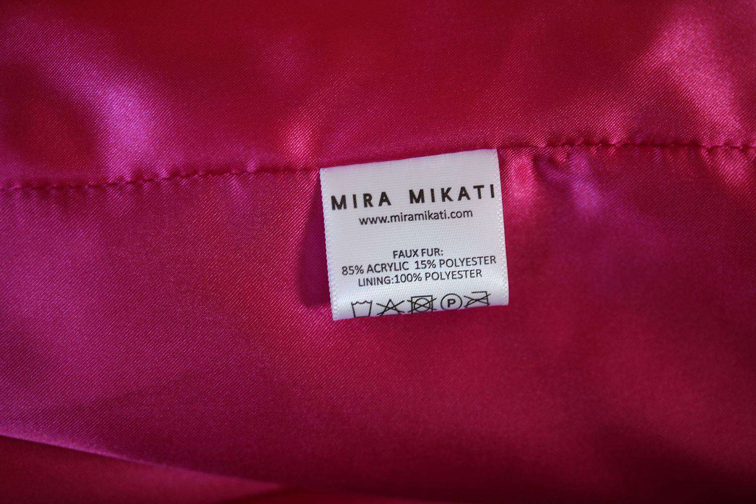 MIRA MIKATI RAINBOW WAVE STRIPED FAUX FUR COAT US 6 UK 10 - Image 8