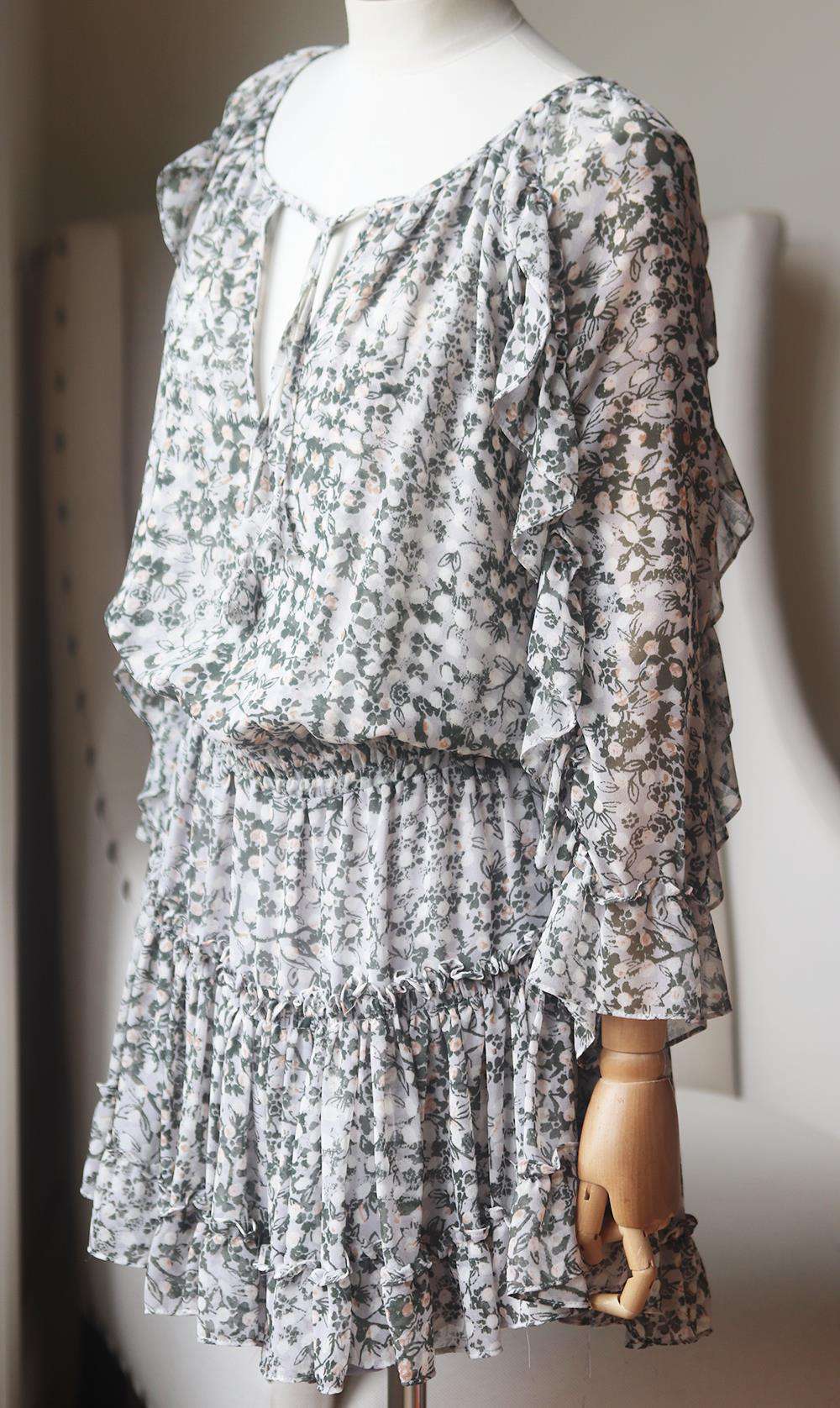 MISA FLORAL PRINT GEORGETTE MINI DRESS MEDIUM - Image 2