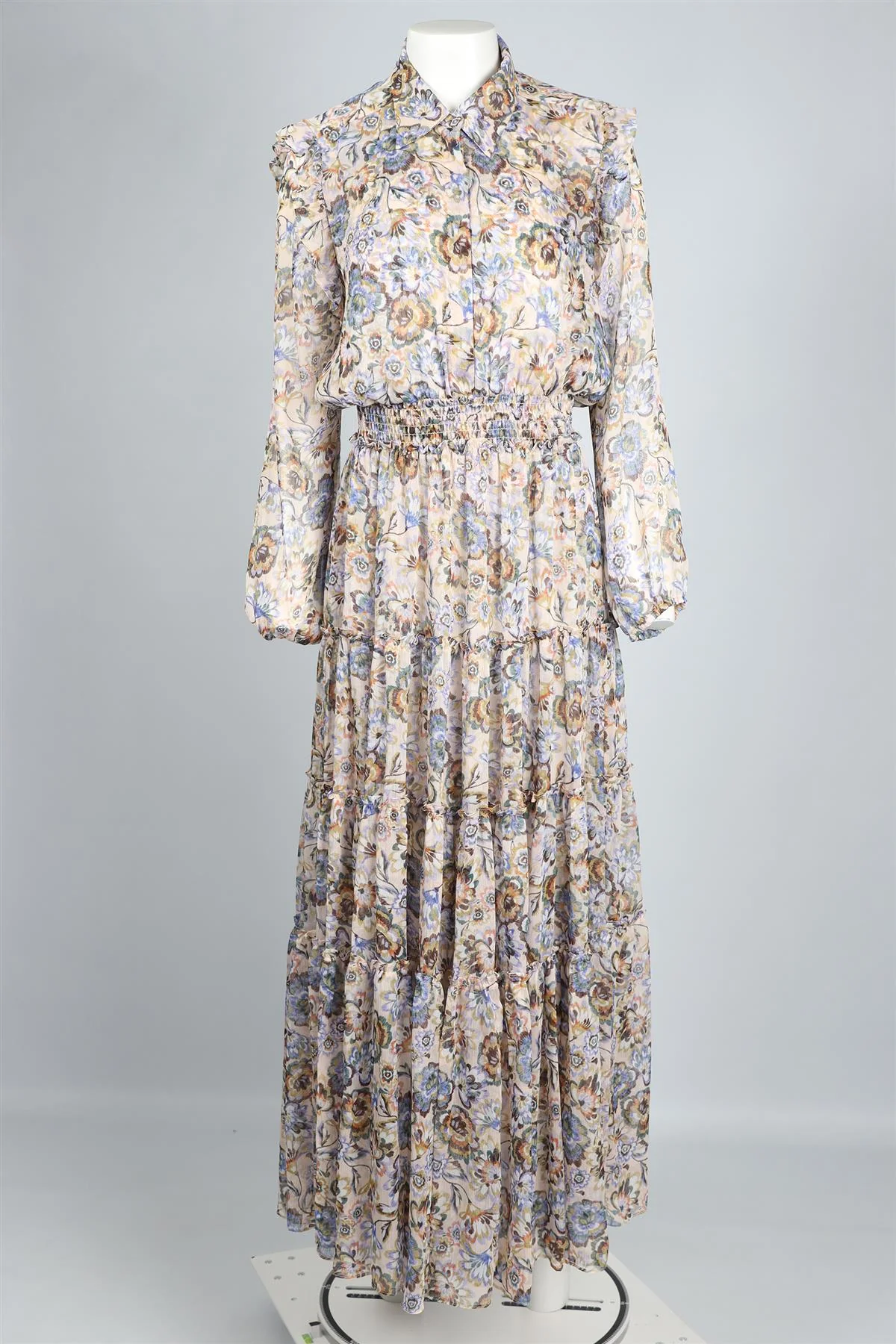 MISA LOS ANGELES BLUE CHIFFON MAXI DRESS MEDIUM - Image 2