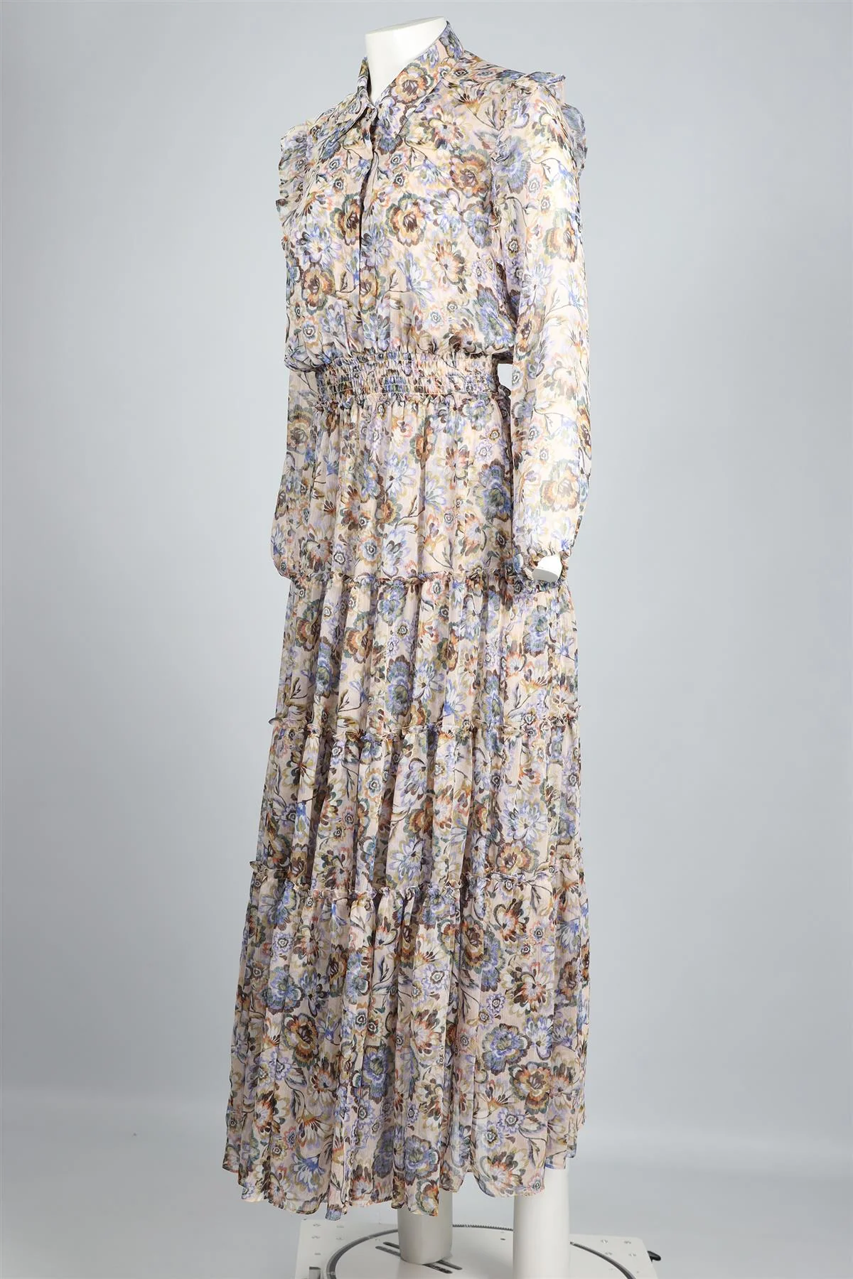 MISA LOS ANGELES BLUE CHIFFON MAXI DRESS MEDIUM - Image 3