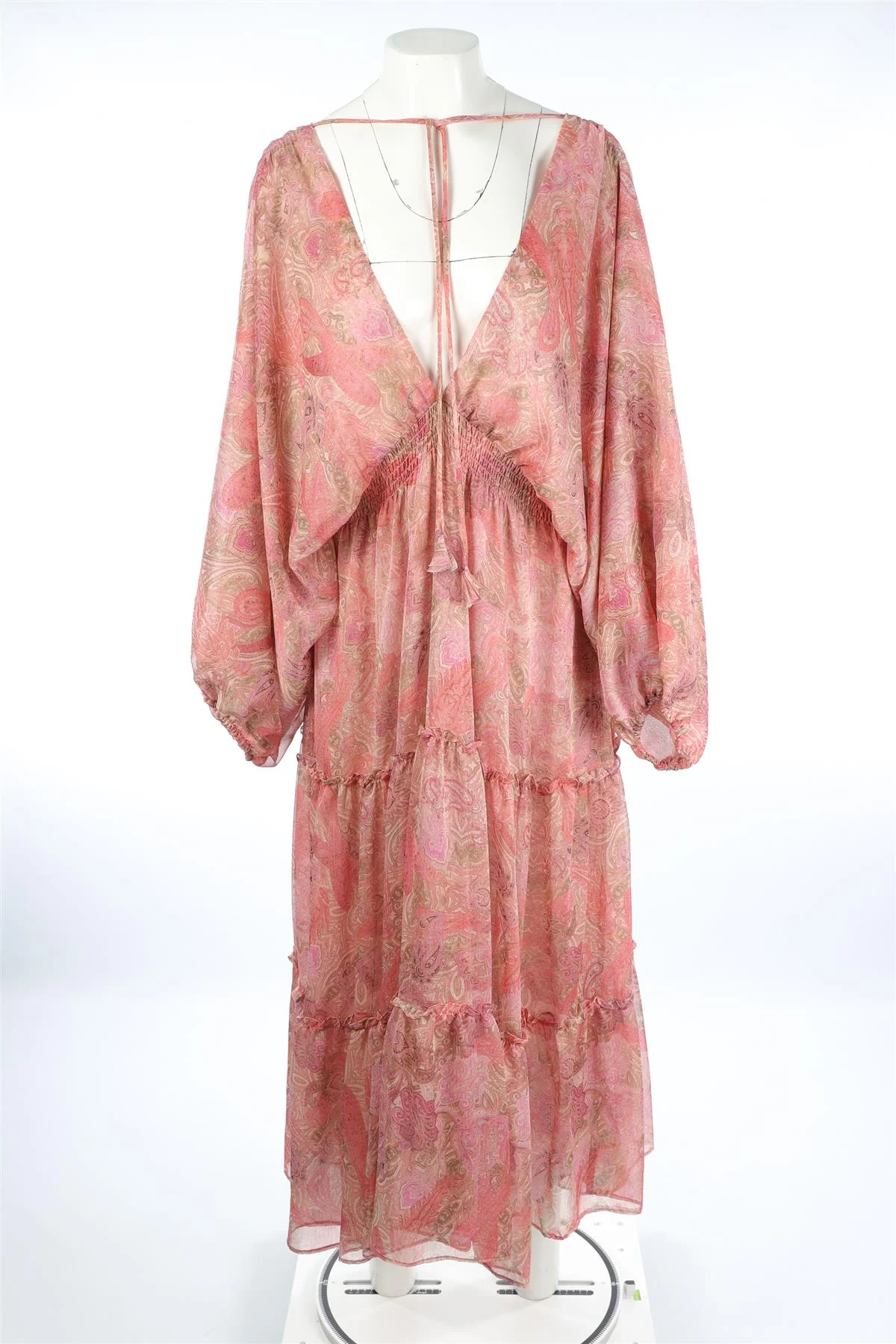 MISA LOS ANGELES PINK CHIFFON MAXI DRESS LARGE - Image 2