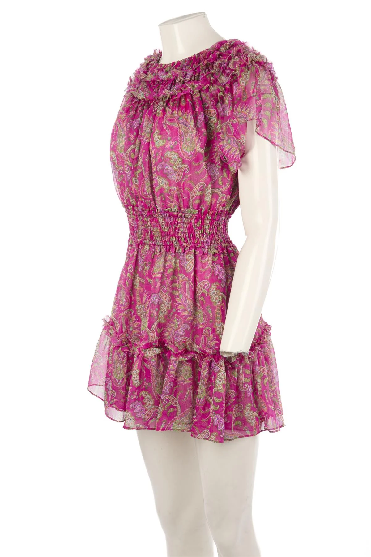 MISA LOS ANGELES PINK CHIFFON MINI DRESS MEDIUM - Image 3