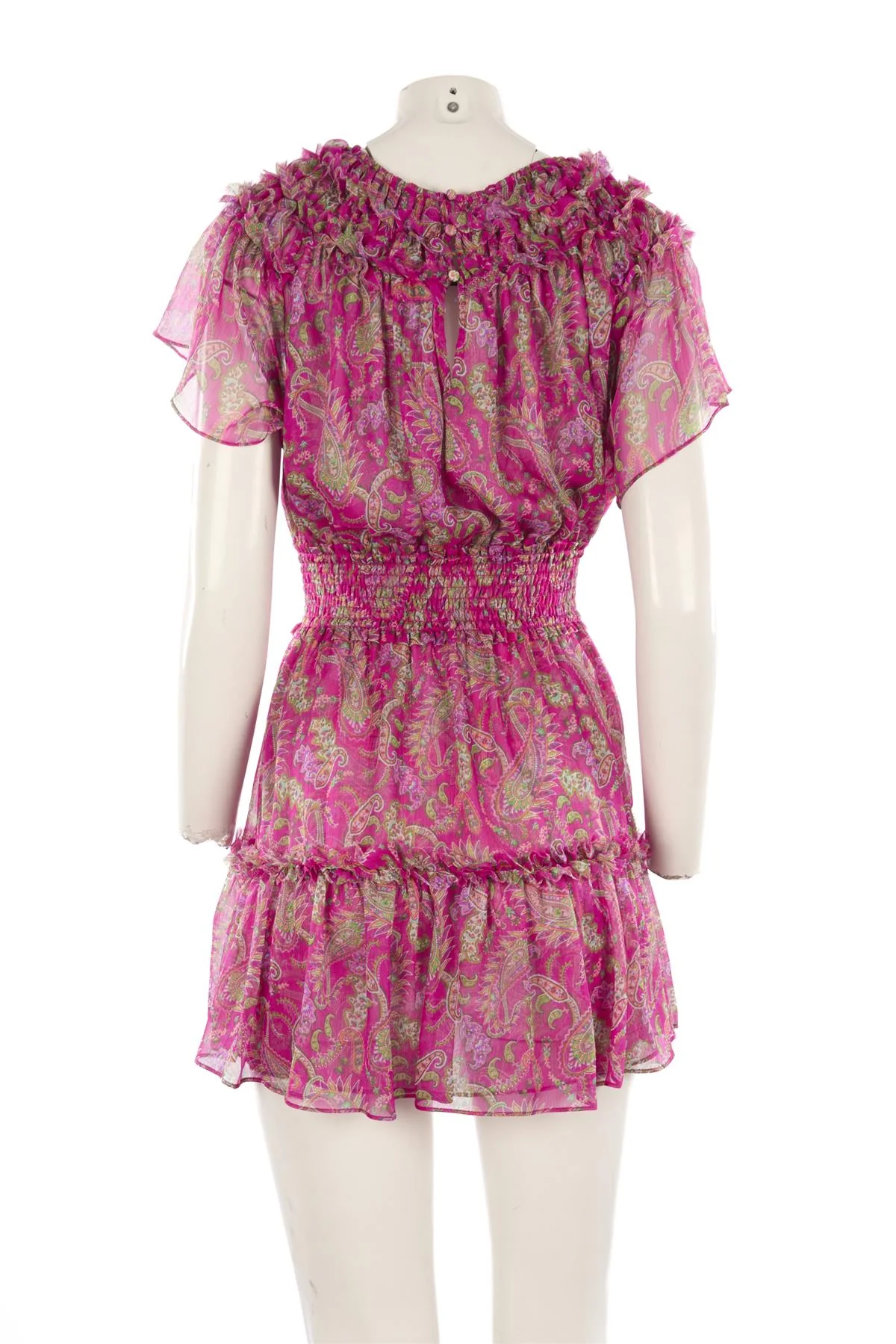 MISA LOS ANGELES PINK CHIFFON MINI DRESS MEDIUM - Image 4