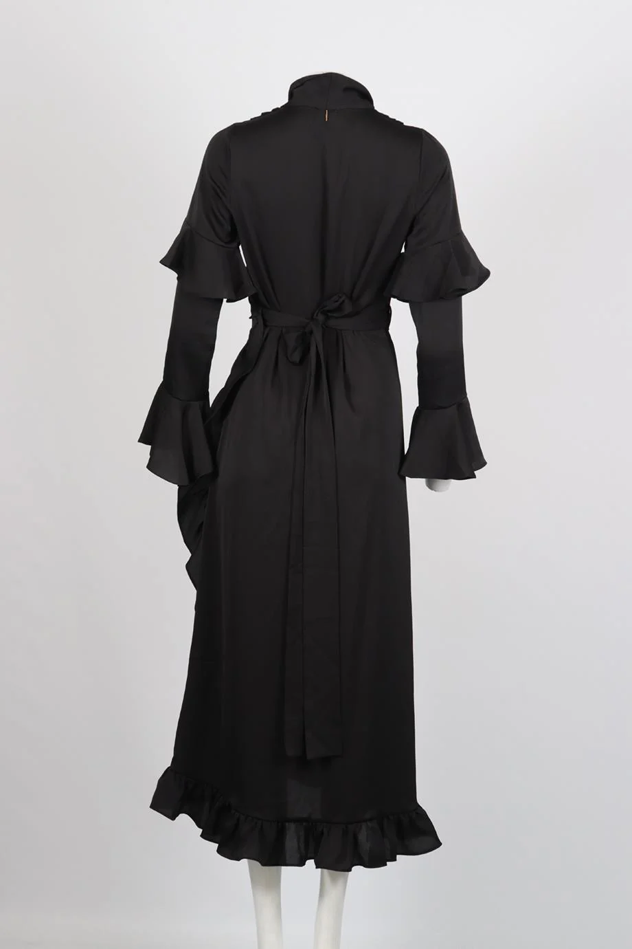 MISA LOS ANGELES SATIN MIDI WRAP DRESS XSMALL - Image 4
