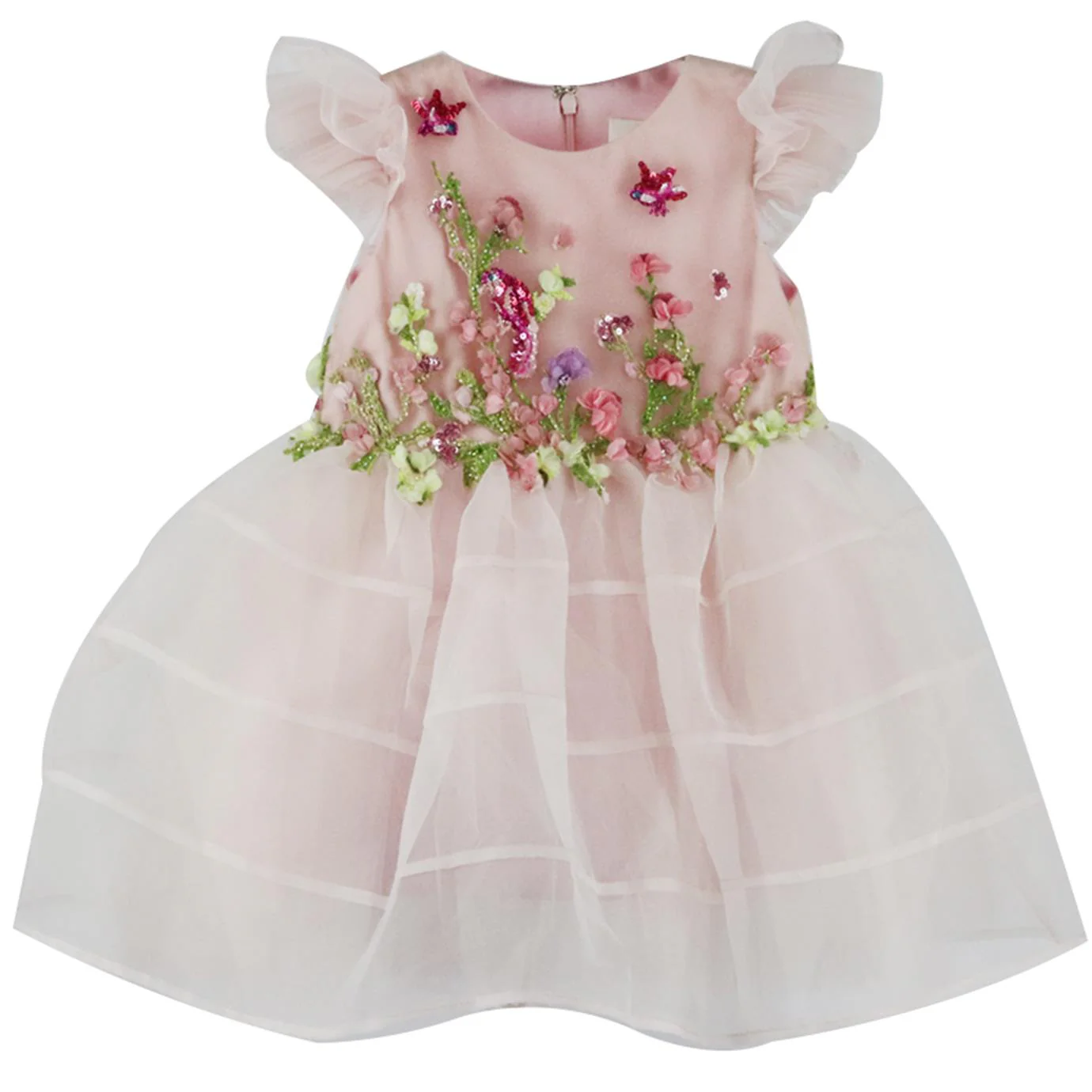 MISCHKA AOKI BABY GIRLS BEADED TULLE DRESS 2 YEARS