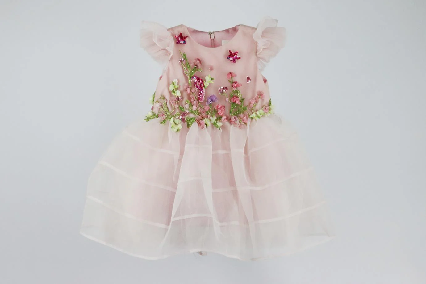 MISCHKA AOKI BABY GIRLS BEADED TULLE DRESS 2 YEARS - Image 2