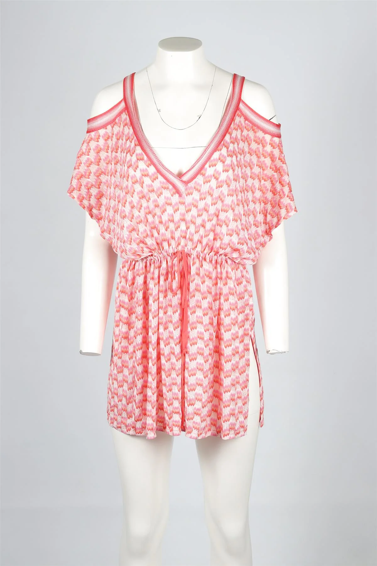 MISONI MARE PINK CROCHET MINI DRESS IT 40 UK 8 - Image 2