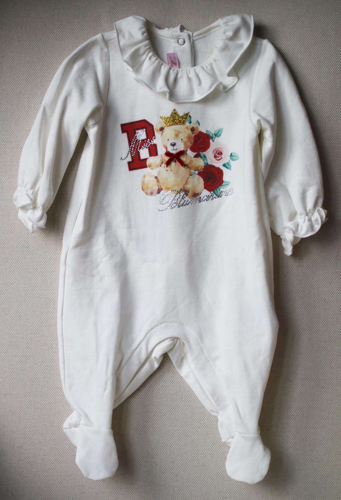 MISS BLUEMARINE BABY GIRLS PRINTED COTTON BABYGROW 3 MONTHS - Image 2