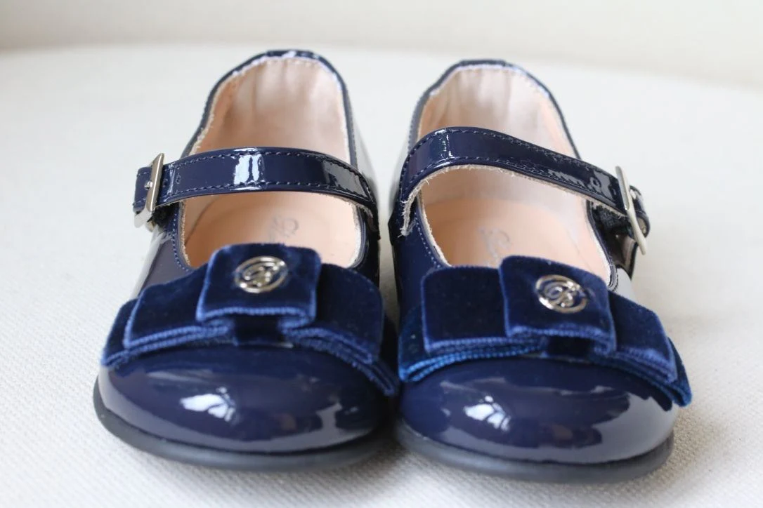 MISS BLUMARINE BABY GIRLS NAVY SHOES EU 23 UK 6 - Image 6