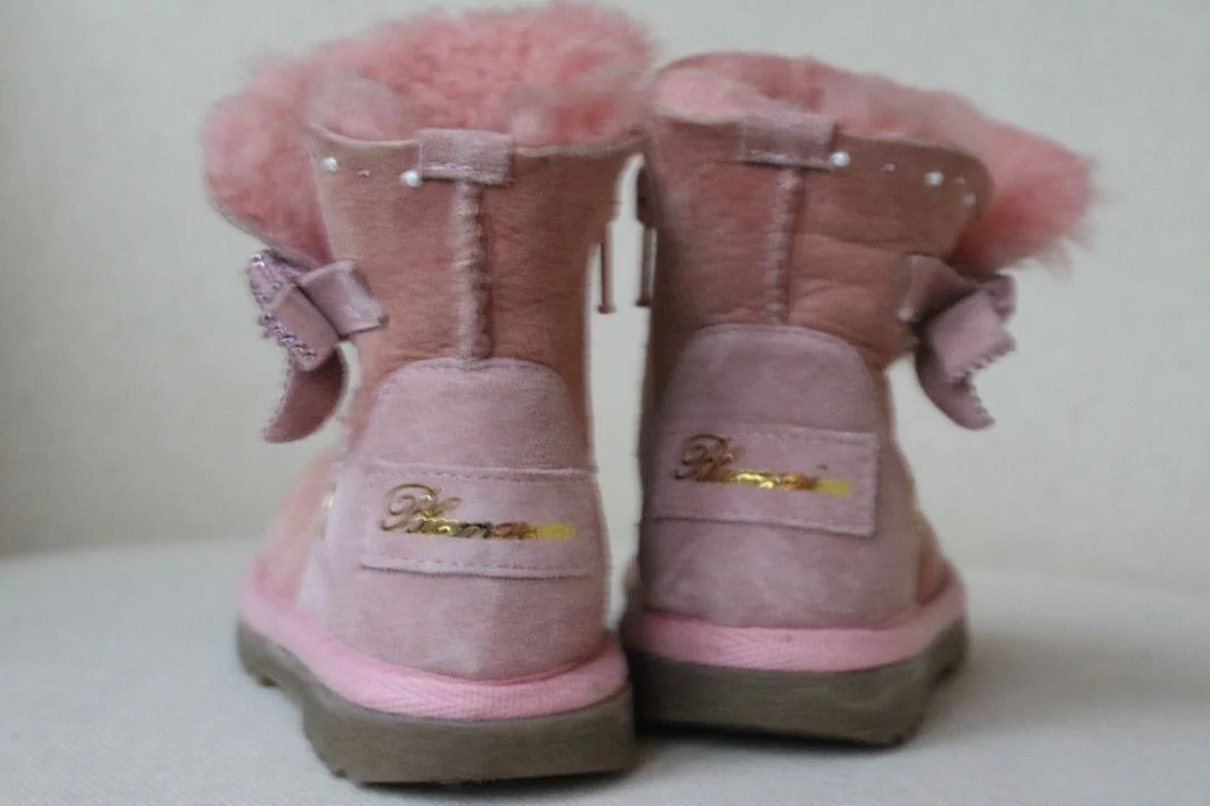 MISS BLUMARINE BABY GIRLS PINK SUEDE DIAMANTE BOOTS EU 24 UK 7 - Image 3