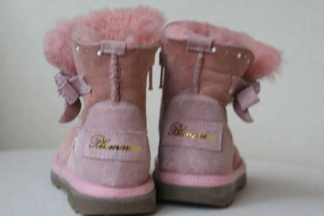 MISS BLUMARINE BABY GIRLS PINK SUEDE DIAMANTE BOOTS EU 24 UK 7 - Image 7