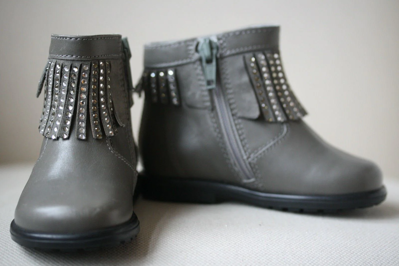 MISS BLUMARINE BABY GREY DIAMANTE BOOTS EU 20 UK 4 - Image 11