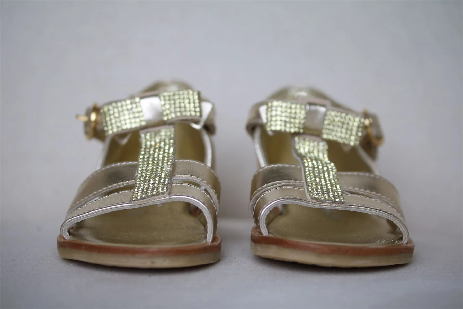 MISS BLUMARINE GIRLS GOLD SANDALS WITH DIAMANTÉ EU 24 UK 7 - Image 3