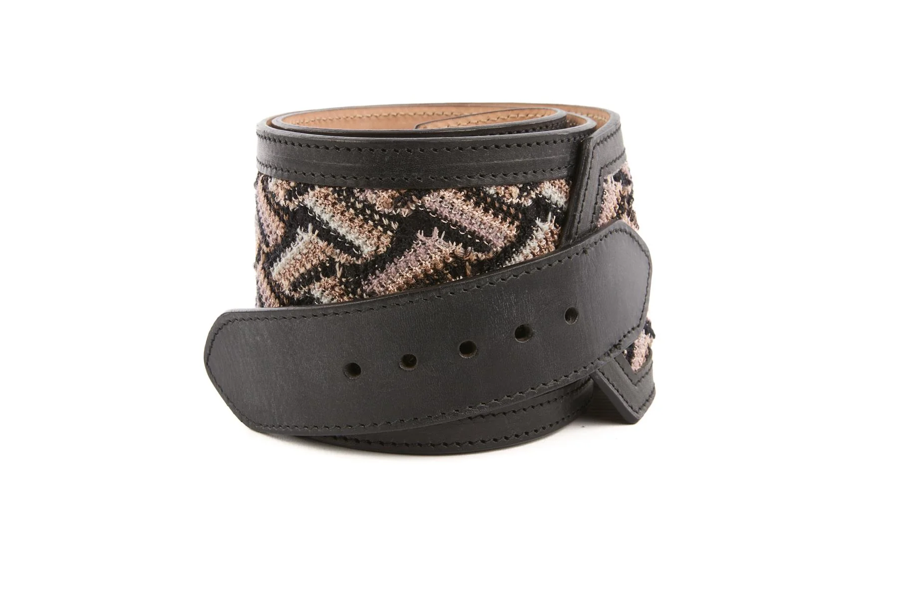 MISSONI BLACK LEATHER WAIST BELT 80CM - Image 3