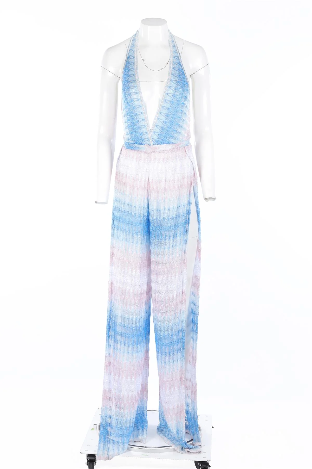 MISSONI BLUE CROCHET JUMPSUIT IT 40 UK 8 - Image 2