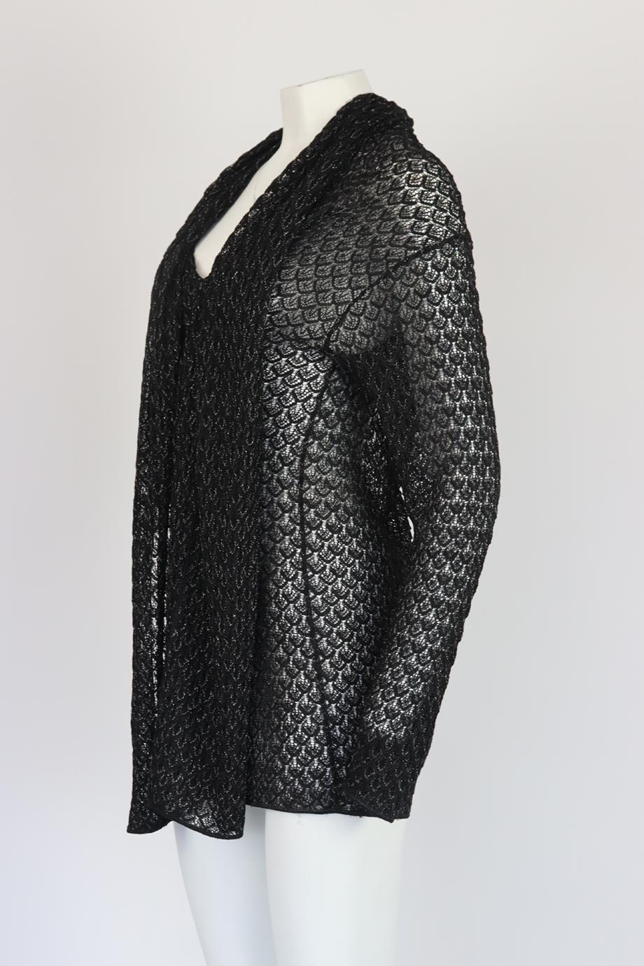 MISSONI DRAPED CROCHET KNIT TOP LARGE - Image 3