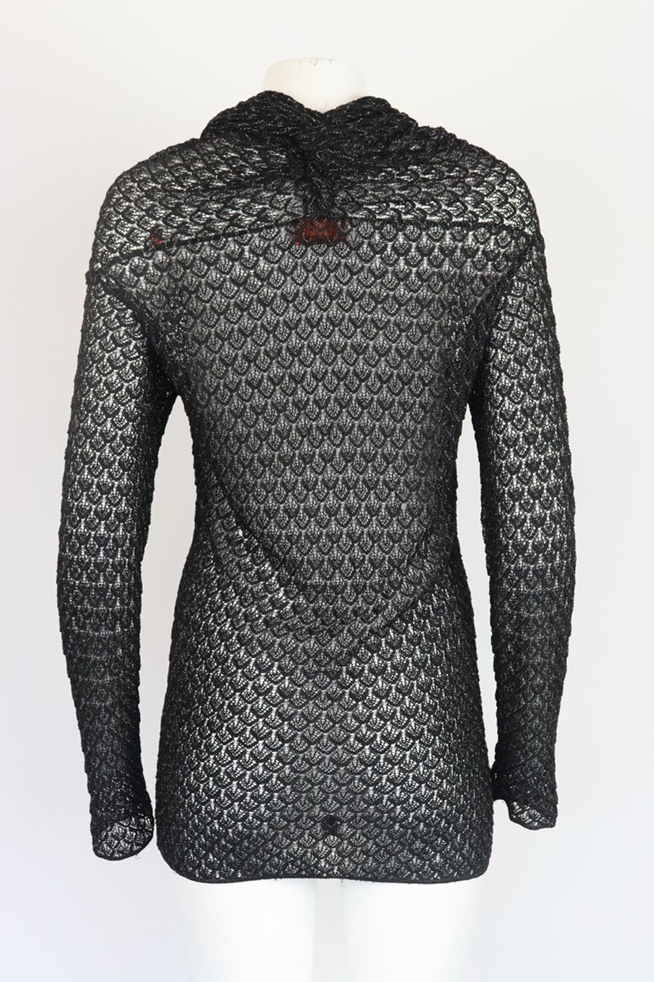 MISSONI DRAPED CROCHET KNIT TOP LARGE - Image 4
