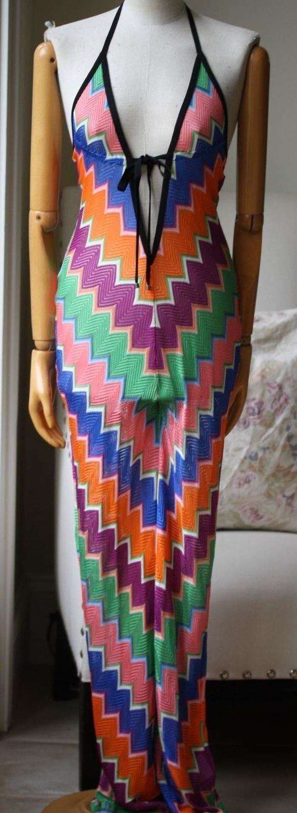 MISSONI GEOMETRIC ZIG-ZAG MULTICOLOUR JUMPSUIT IT 40 UK 8 - Image 4