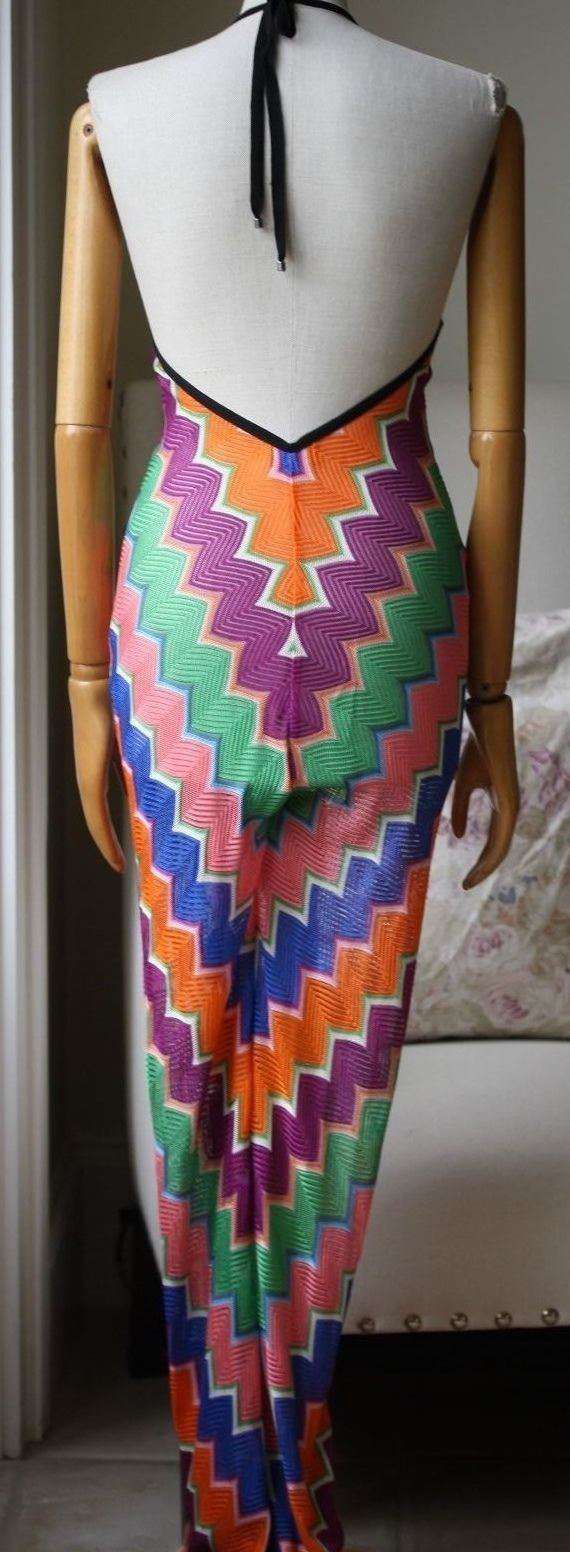MISSONI GEOMETRIC ZIG-ZAG MULTICOLOUR JUMPSUIT IT 40 UK 8 - Image 7