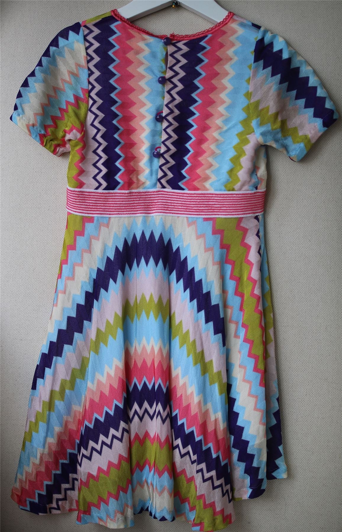 MISSONI GIRLS CLASSIC ZIG ZAG DRESS 4-5 YEARS - Image 3