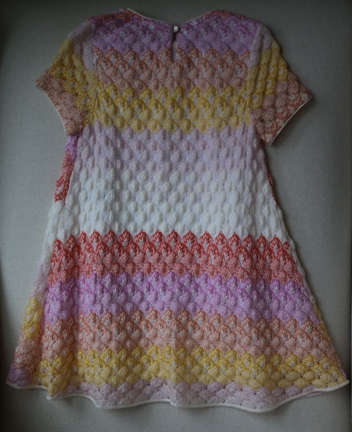 MISSONI GIRLS PINK KNIT CHEVRON DRESS 4-5 YEARS - Image 3