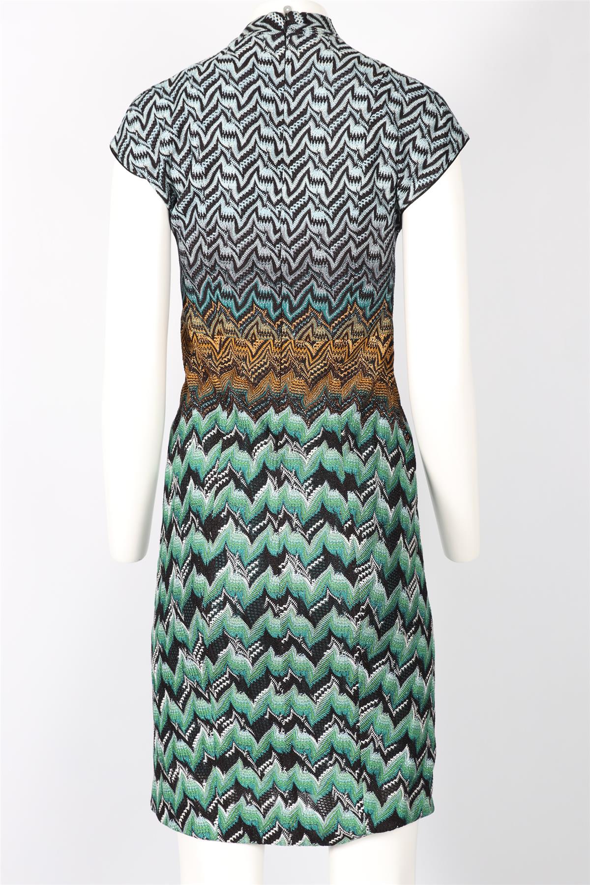 MISSONI GREEN CROCHET MIDI DRESS IT 40 UK 8 - Image 4