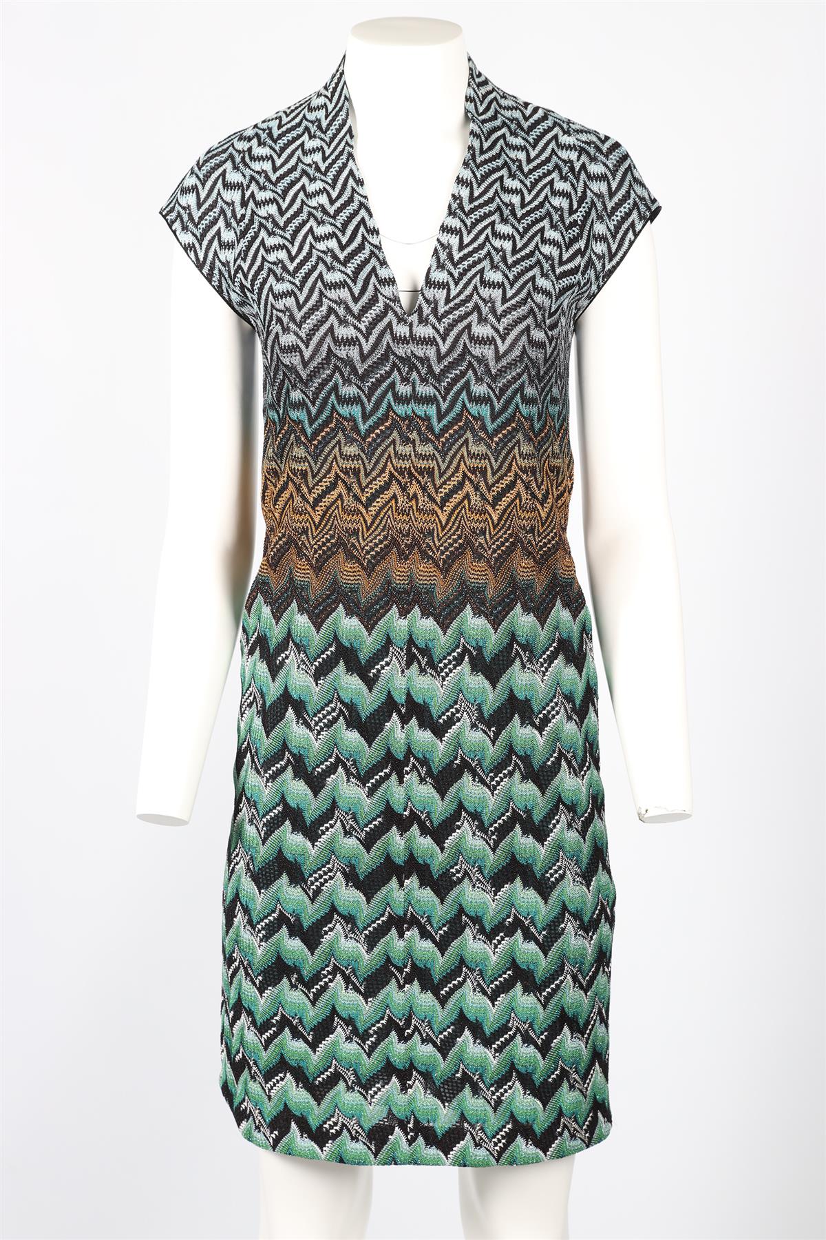 MISSONI GREEN CROCHET MIDI DRESS IT 40 UK 8 - Image 6