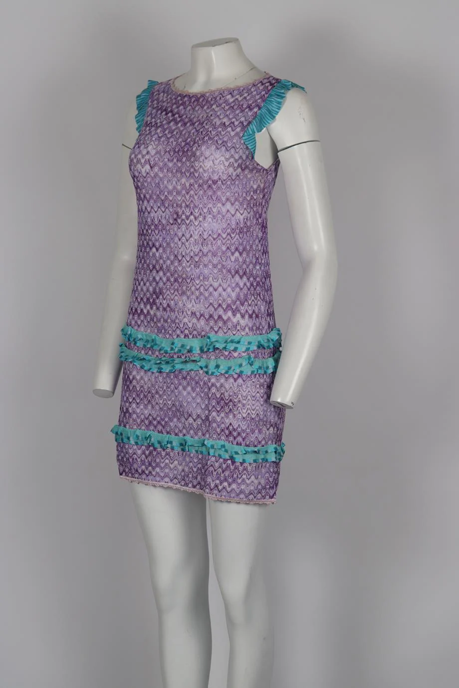 MISSONI MARE CROCHET KNIT MINI DRESS IT 40 UK 8 - Image 3