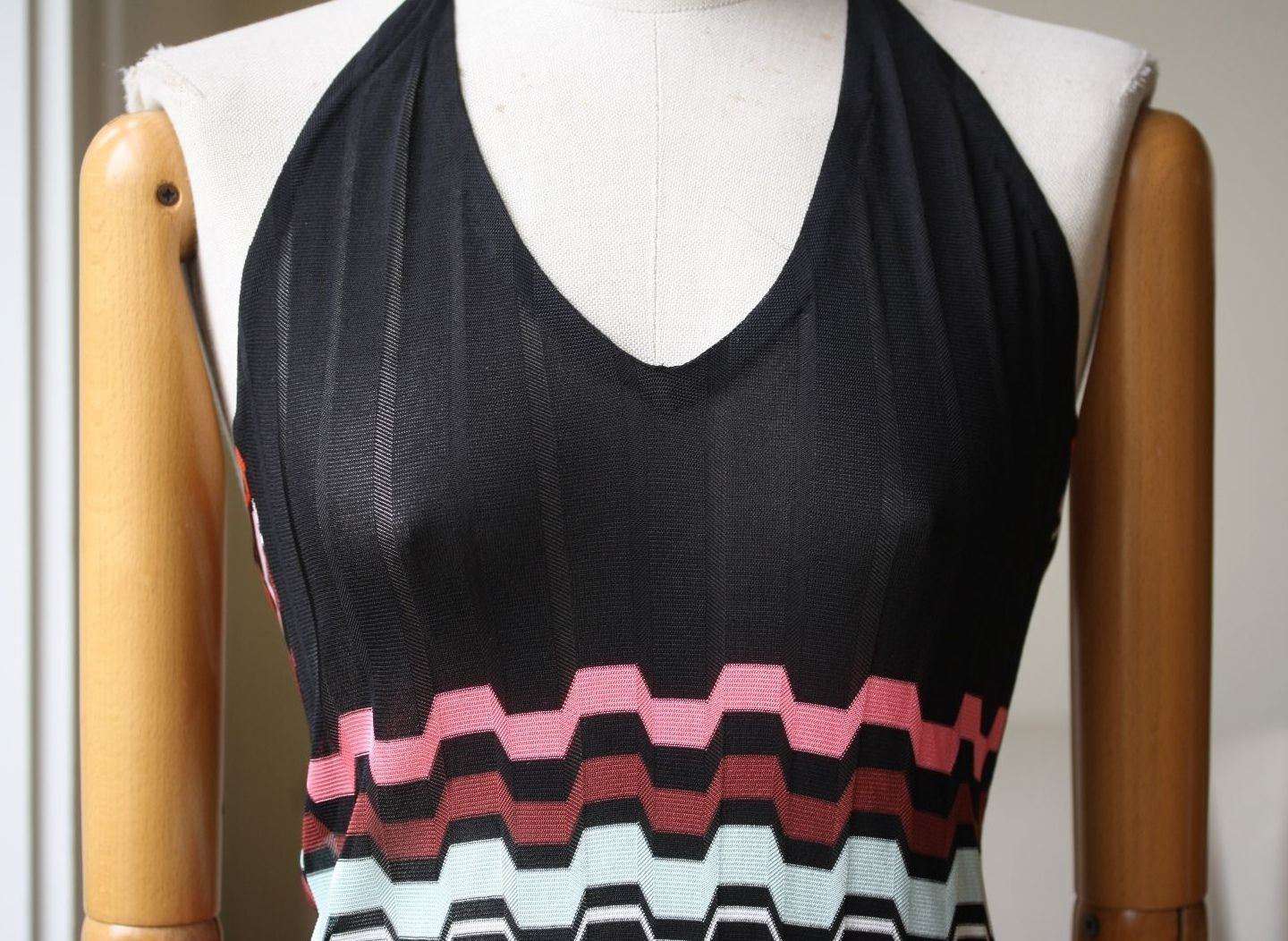 MISSONI MARE GEOMETRIC ZIG-ZAG MULTICOLOUR DRESS IT 42 UK 10 - Image 3