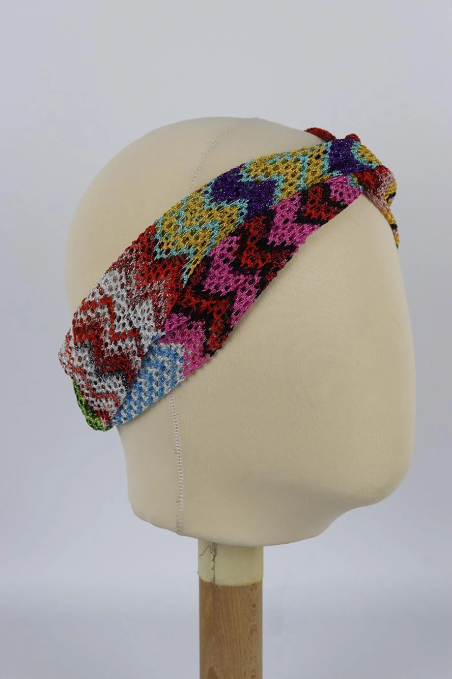MISSONI MARE METALLIC CROCHET KNIT HEADBAND ONE SIZE - Image 2