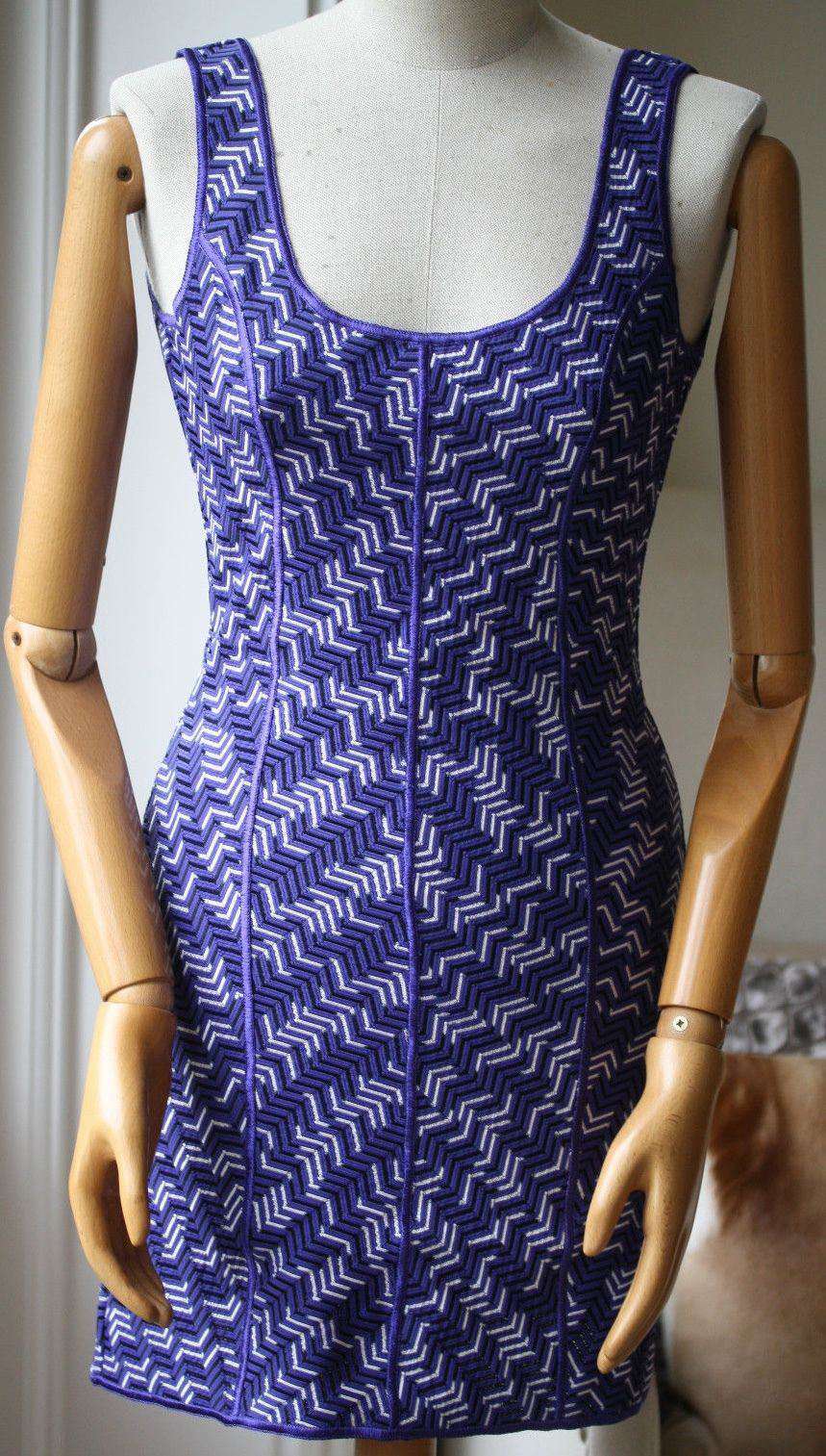 MISSONI MARE ZIGZAG PURPLE BACKLESS SWIM DRESS IT 40 UK 8 - Image 3