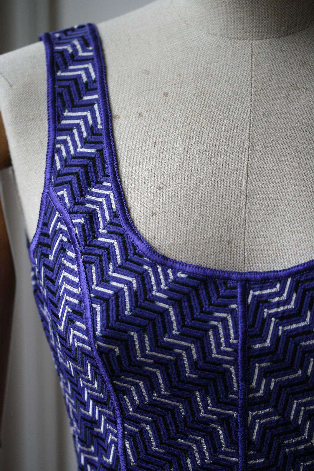 MISSONI MARE ZIGZAG PURPLE BACKLESS SWIM DRESS IT 40 UK 8 - Image 4