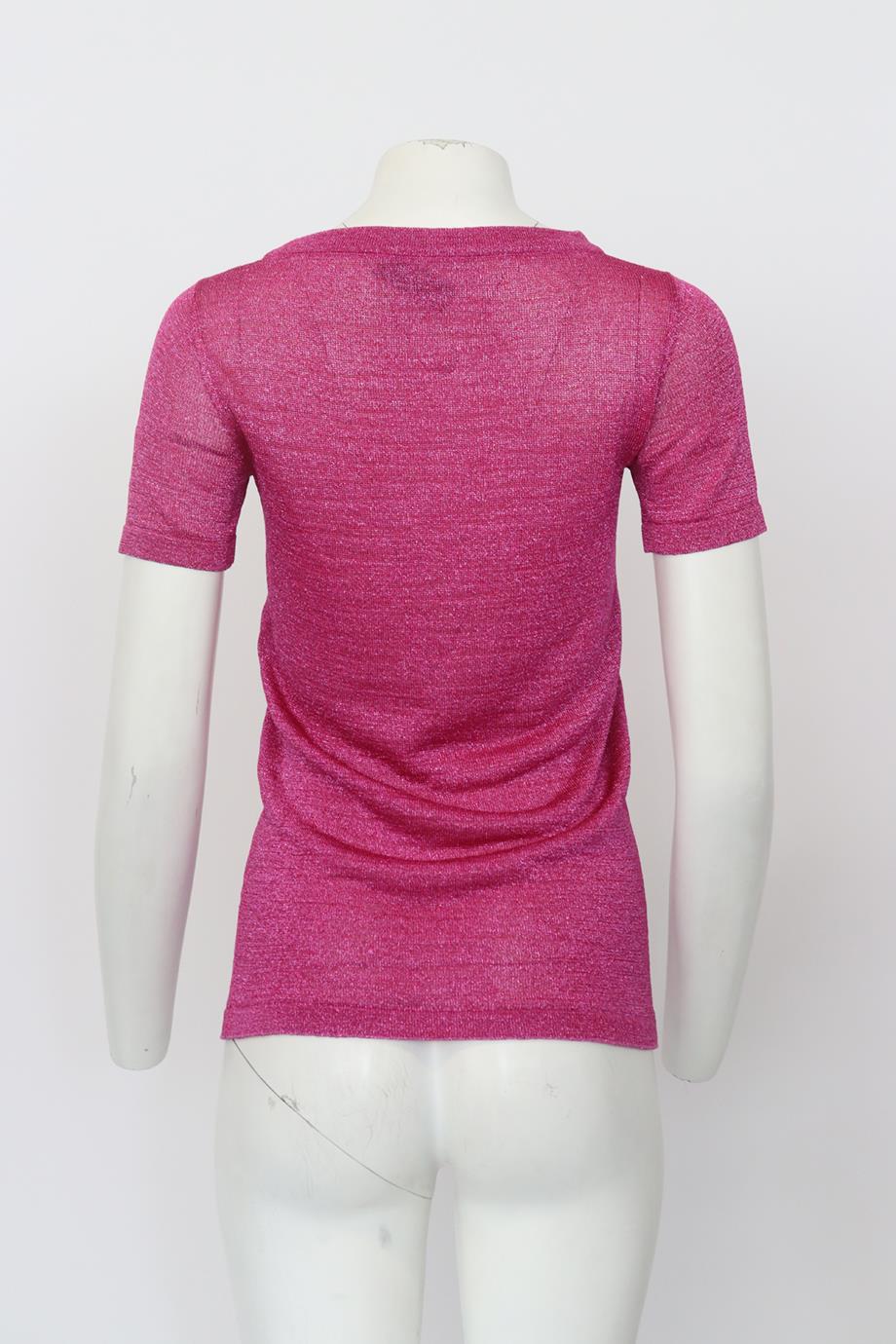 MISSONI METALLIC STRETCH KNIT TOP IT 38 UK 6 - Image 4