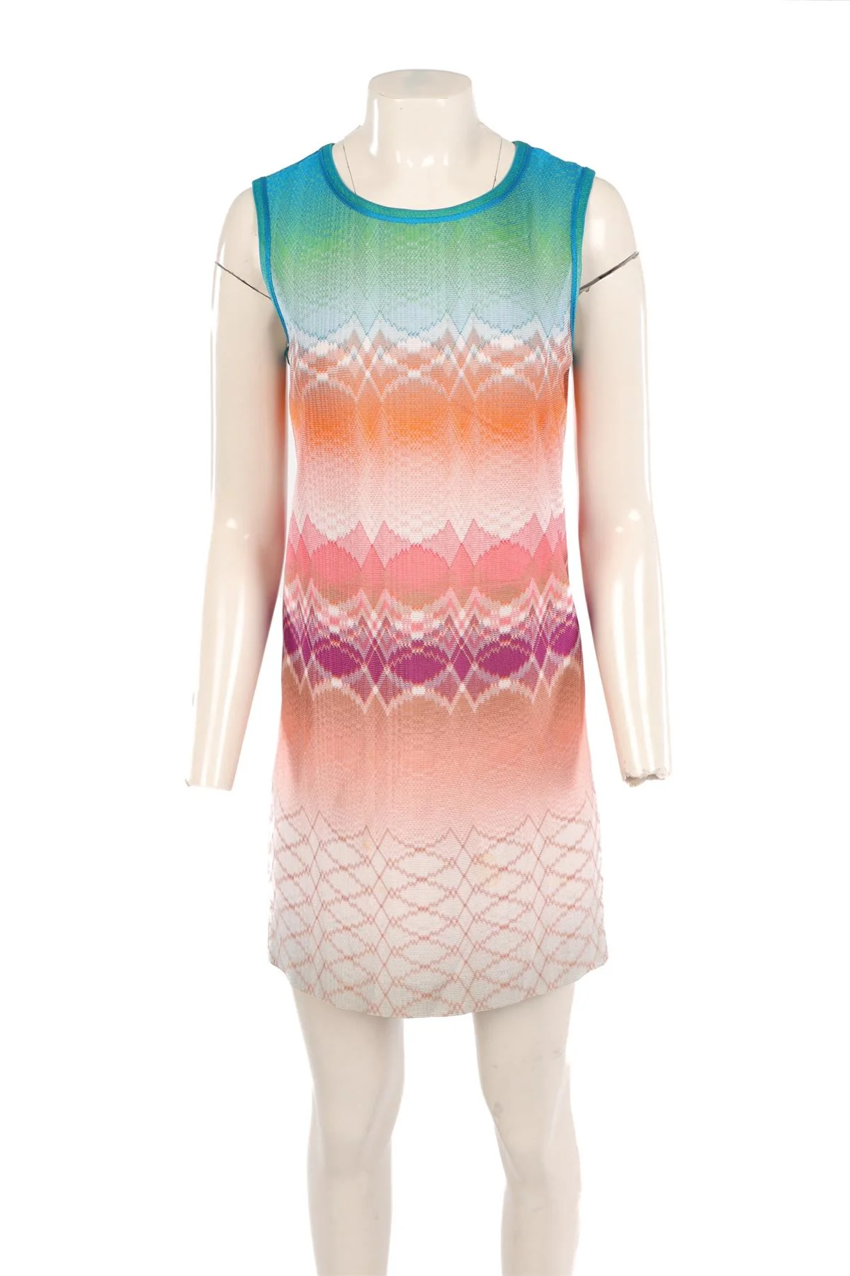 MISSONI MULTI SILK MINI DRESS IT 42 UK 10 - Image 2