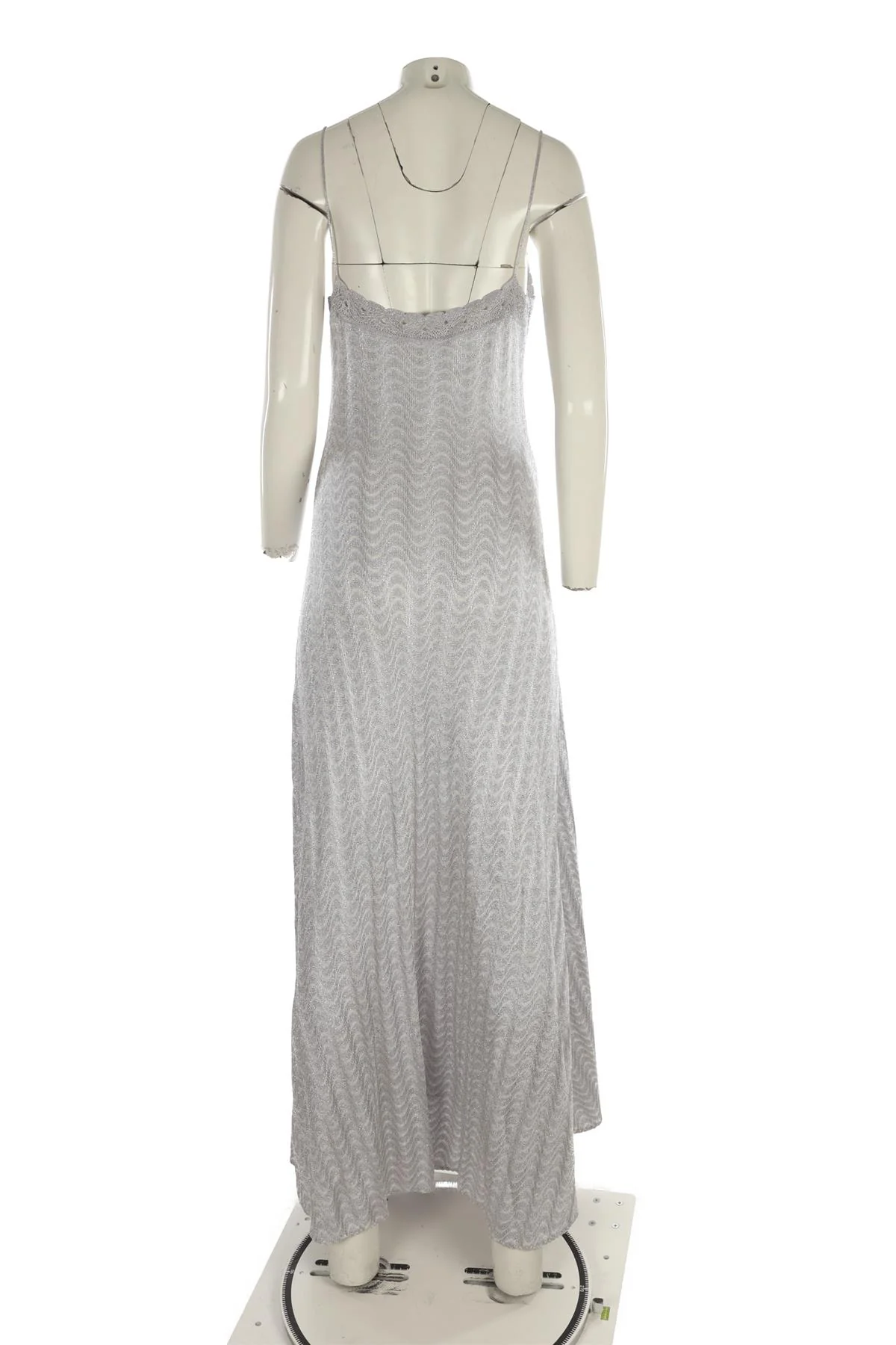 MISSONI SILVER CROCHET MAXI DRESS IT 42 UK 10 - Image 4