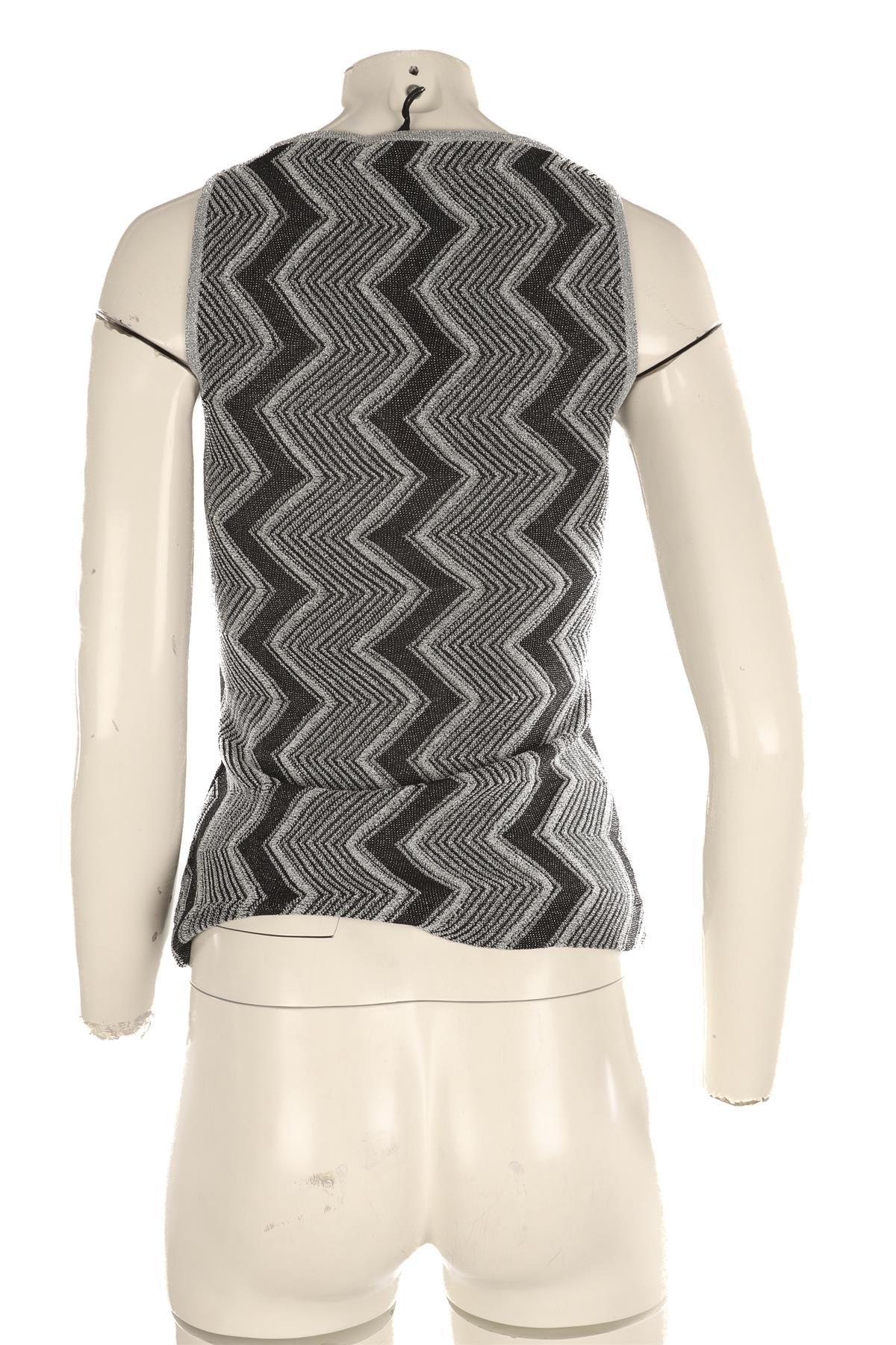 MISSONI SILVER CROCHET TOP IT 38 UK 6 - Image 4
